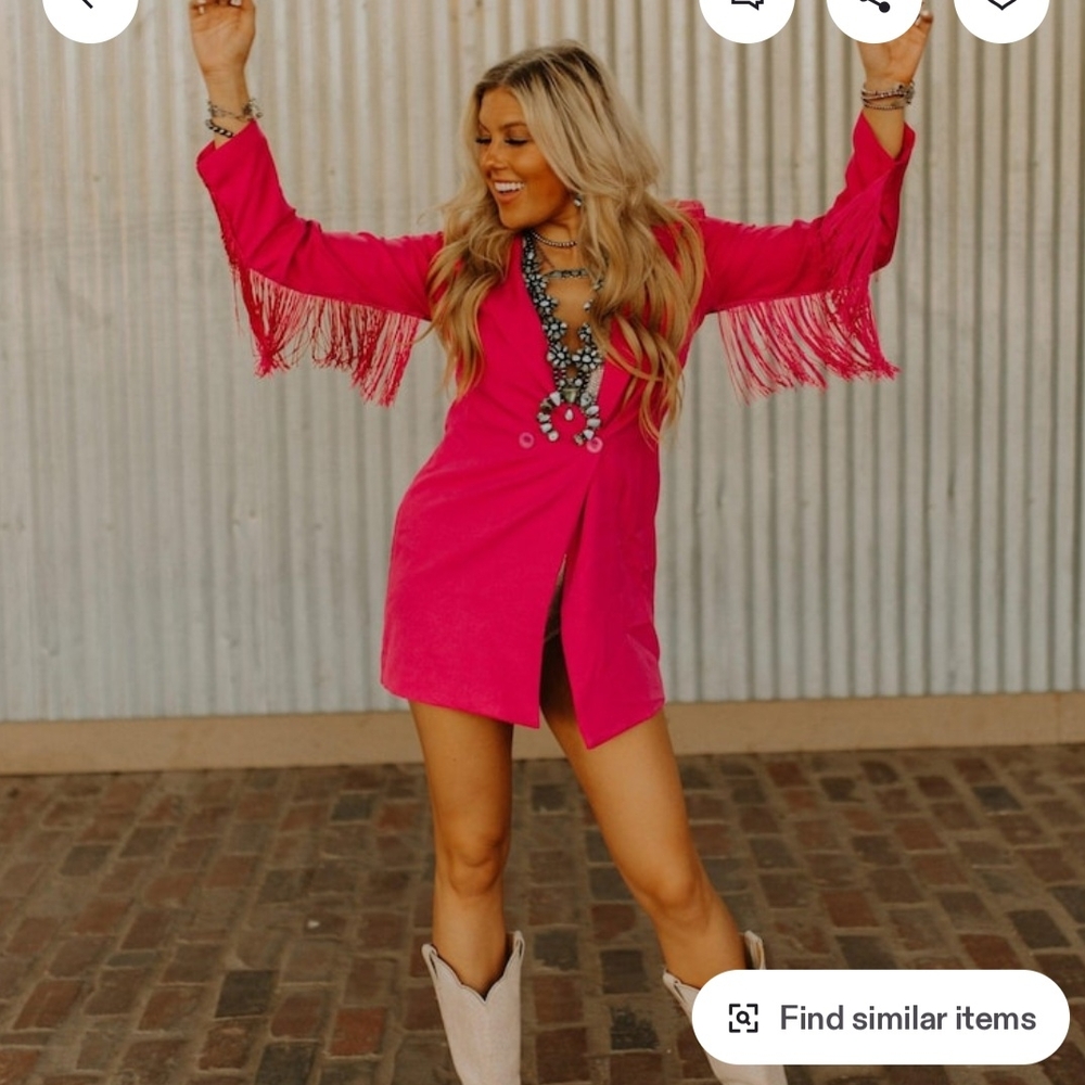 Pink Fringed Rodeo Jacket - Picture 2 of 3